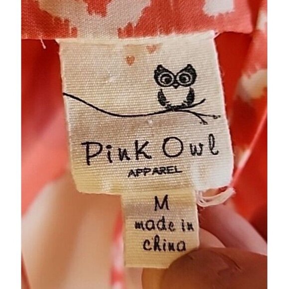 Pink Owl Romper Beautiful Spring Colors Womens Size Medium - Picture 8 of 15